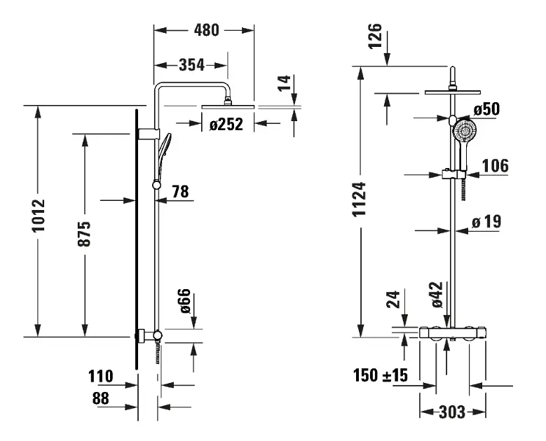 Duravit - Showers - Zuhanyszett - TH4280008010 – 2. kép
