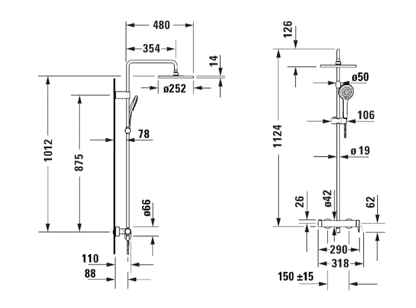 Duravit - Wave - Zuhanyszett - WA4280007010 – 2. kép