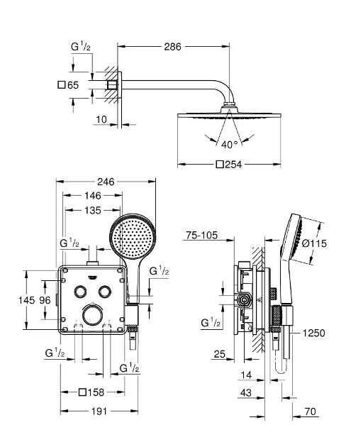 Grohe - Grohtherm SmartControl - Zuhanyszett - 34742000 – 2. kép