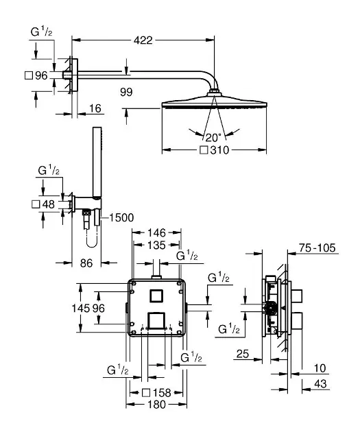 Grohe - Precision Cube - Zuhanyszett - 34879000 – 2. kép