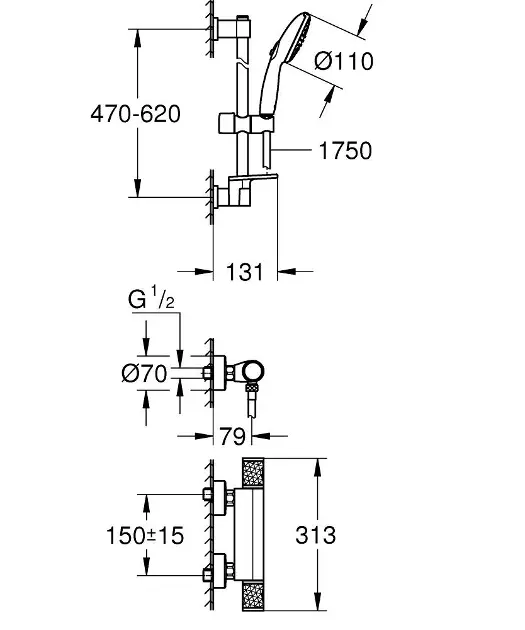 Grohe - Precision Feel - Zuhanyszett - 34791001 – 2. kép