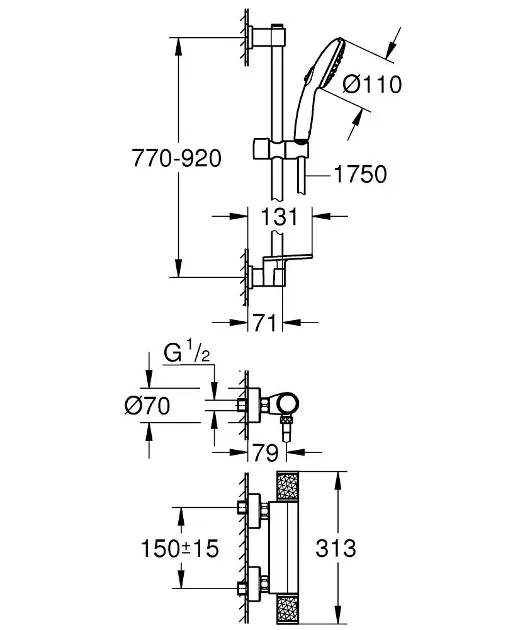 Grohe - Precision Feel - Zuhanyszett - 34853001 – 2. kép