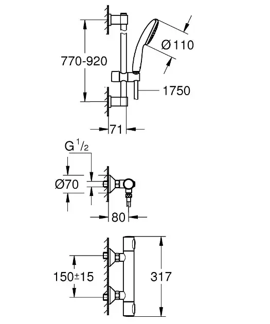Grohe - Precision Flow - Zuhanyszett - 34805001 – 2. kép
