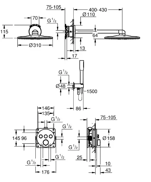 Grohe - Precision SmartControl - Zuhanyszett - 34874000 – 2. kép