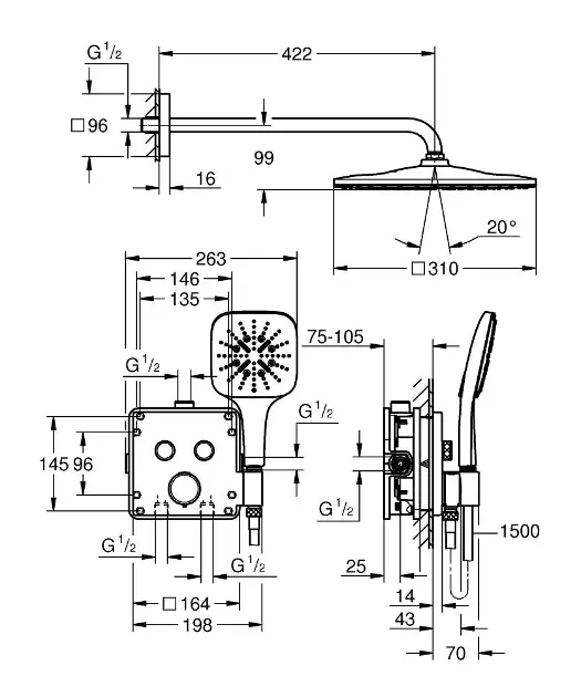 Grohe - Precision SmartControl - Zuhanyszett - 34876000 – 2. kép