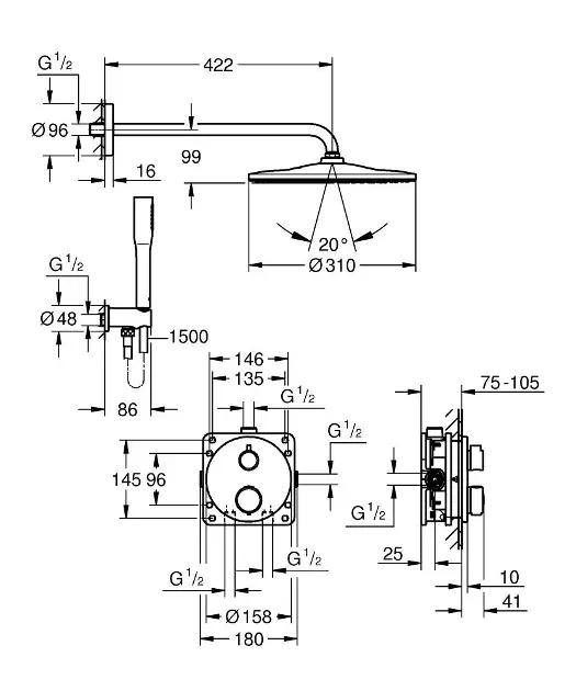 Grohe - Precision SmartControl - Zuhanyszett - 34880000 – 2. kép