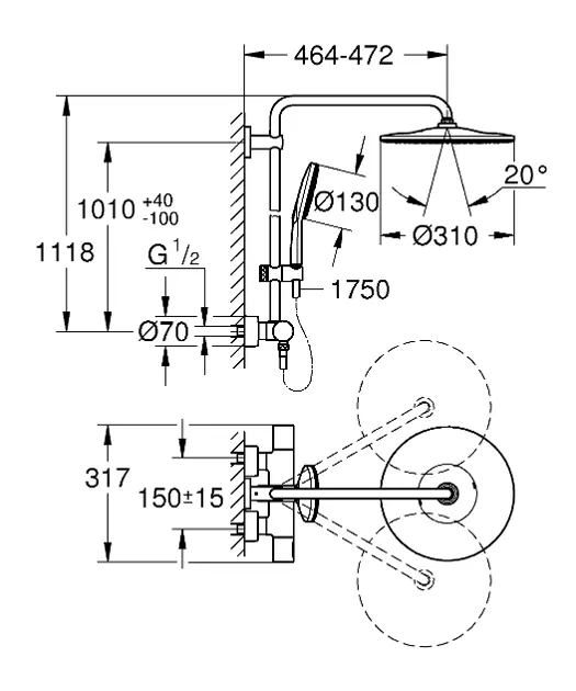 Grohe - Rainshower SmartActive - Zuhanyszett - 26647000 – 2. kép