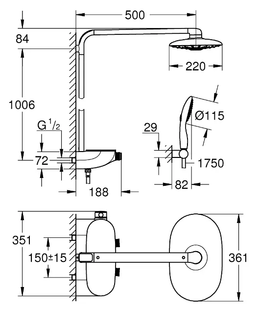 Grohe - Rainshower SmartControl - Zuhanyszett - 26250LS0 – 2. kép