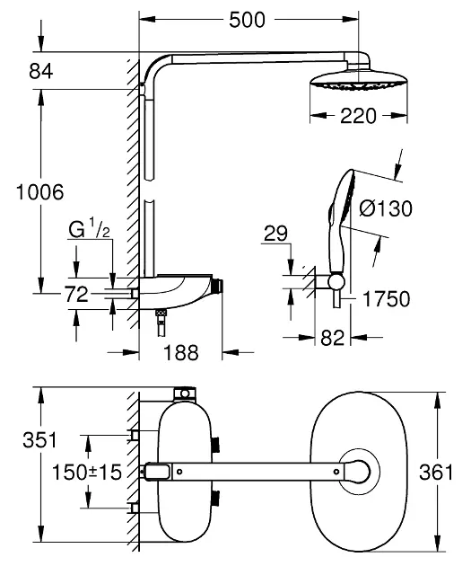 Grohe - Rainshower SmartControl - Zuhanyszett - 26361LS0 – 2. kép