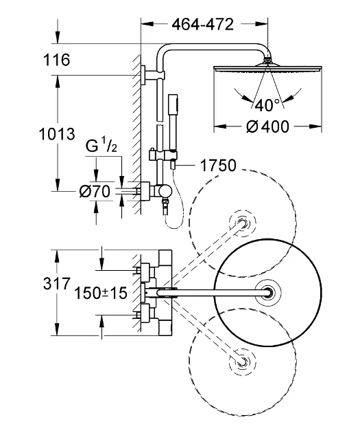 Grohe - Rainshower - Zuhanyszett - 27174001 – 2. kép