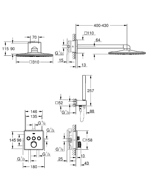 Grohe - SmartControl Perfect - Zuhanyszett - 34712000 – 2. kép