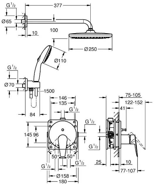 Grohe - Start Edge - Zuhanyszett - 25293000 – 2. kép