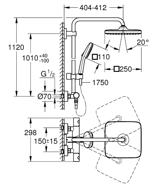 Grohe - Vitalio Comfort - Zuhanyszett - 26697001 – 2. kép