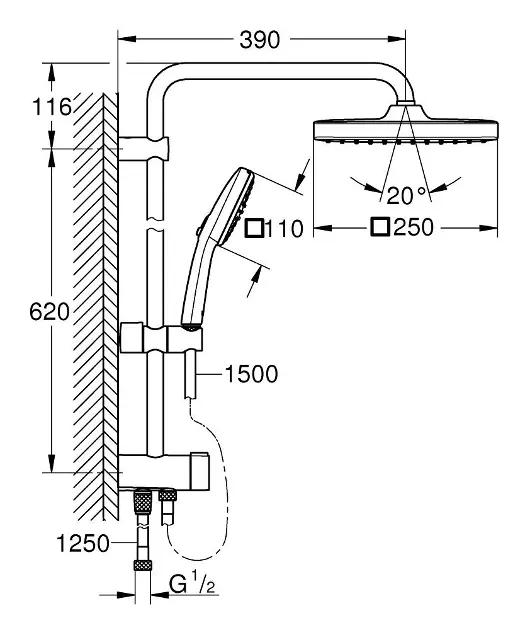 Grohe - Vitalio Comfort - Zuhanyszett - 26698001 – 3. kép