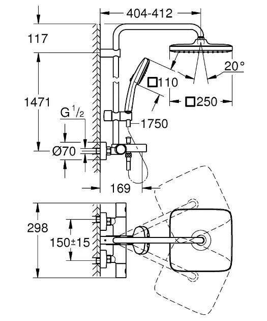 Grohe - Vitalio Comfort - Zuhanyszett - 26984001 – 2. kép