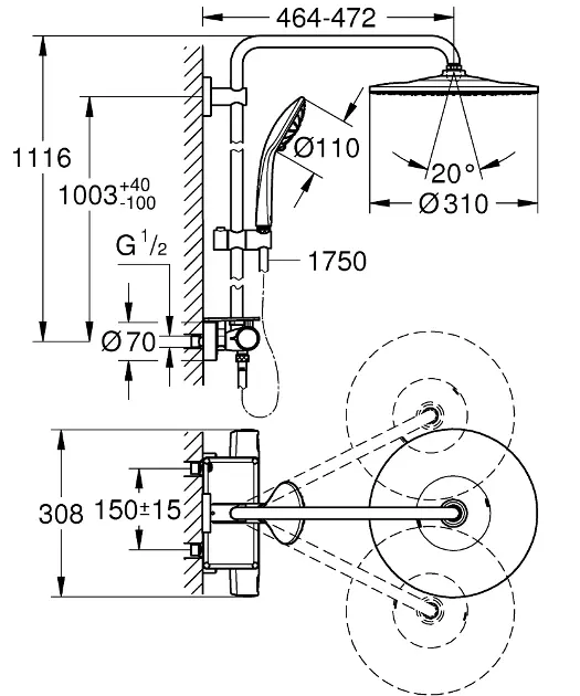 Grohe - Vitalio Joy - Zuhanyszett - 26401001 – 2. kép