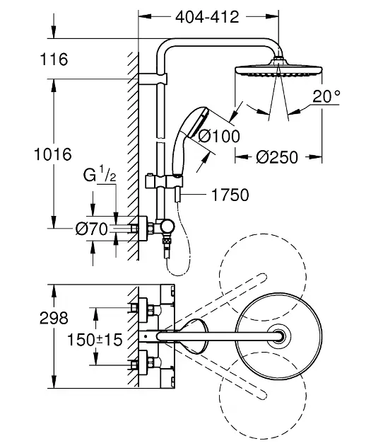 Grohe - Vitalio Start - Zuhanyszett - 266772430 – 2. kép