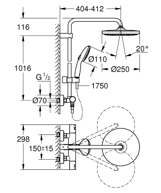 Grohe - Vitalio Start - Zuhanyszett - 266772431 – 2. kép