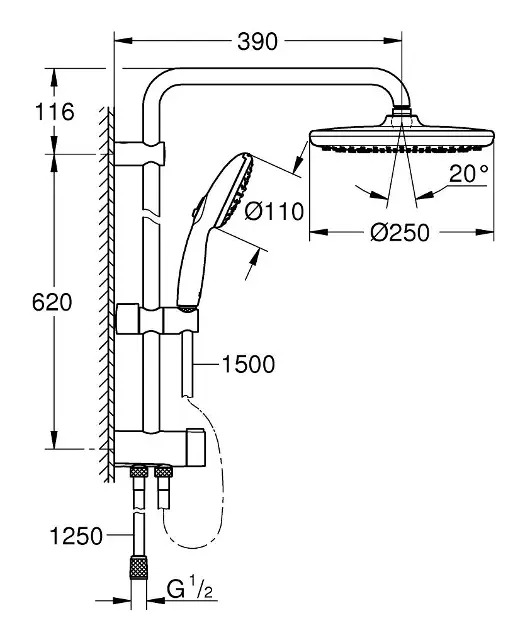 Grohe - Vitalio Start - Zuhanyszett - 26680001 – 2. kép