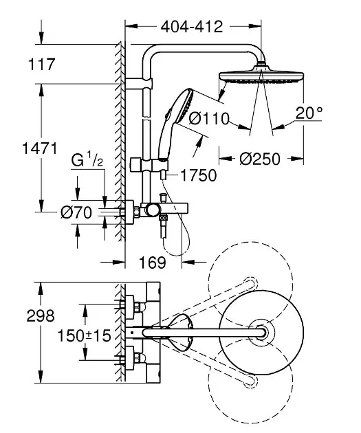 Grohe - Vitalio Start - Zuhanyszett - 269882431 – 2. kép