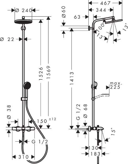 Hansgrohe - Activera S - Zuhanyszett - 28871000 – 2. kép