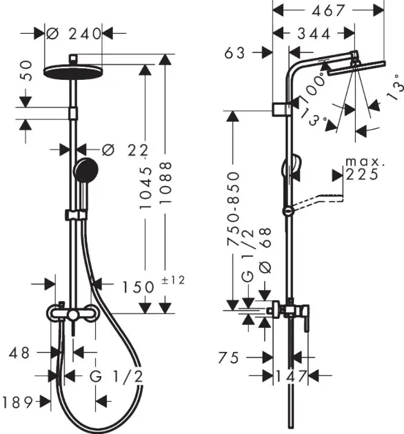 Hansgrohe - Activera S - Zuhanyszett - 28875000 – 2. kép
