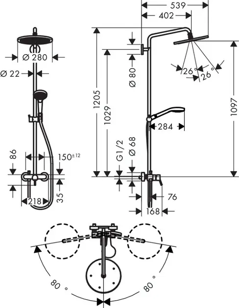 Hansgrohe - Croma Select S - Zuhanyszett - 26791000 – 2. kép