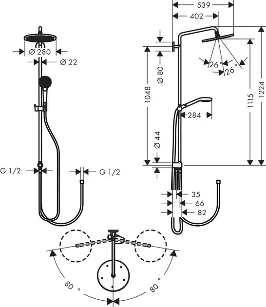 Hansgrohe - Croma Select S - Zuhanyszett - 26793000 – 2. kép