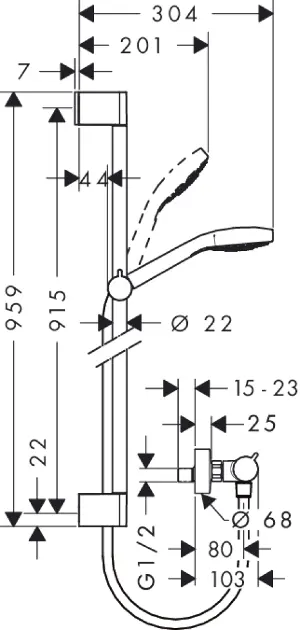 Hansgrohe - Croma Select S - Zuhanyszett - 27014400 – 2. kép