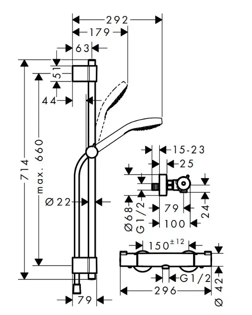 Hansgrohe - Croma Select S - Zuhanyszett - 27833400 – 2. kép