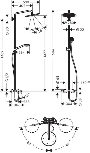 Hansgrohe - Croma Select - Zuhanyszett - 26792000 – 2. kép