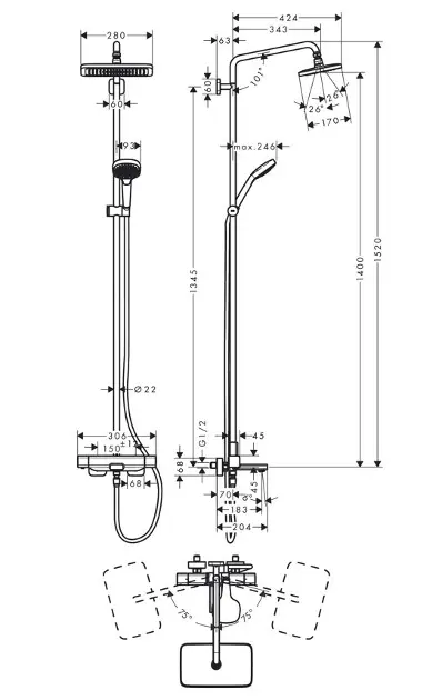 Hansgrohe - Croma - Zuhanyszett - 27687000 – 2. kép