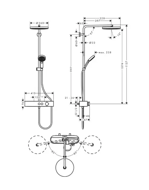 Hansgrohe - Pulsify S - Zuhanyszett - 24220000 – 2. kép