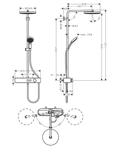 Hansgrohe - Pulsify S - Zuhanyszett - 24221140 – 2. kép