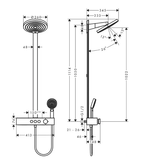 Hansgrohe - Pulsify S - Zuhanyszett - 24240670 – 2. kép