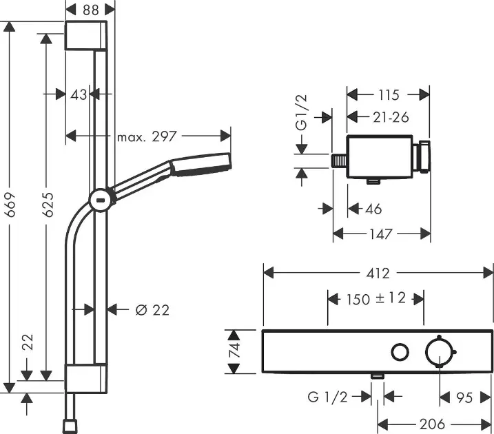 Hansgrohe - Pulsify Select - Zuhanyszett - 24260000 – 2. kép