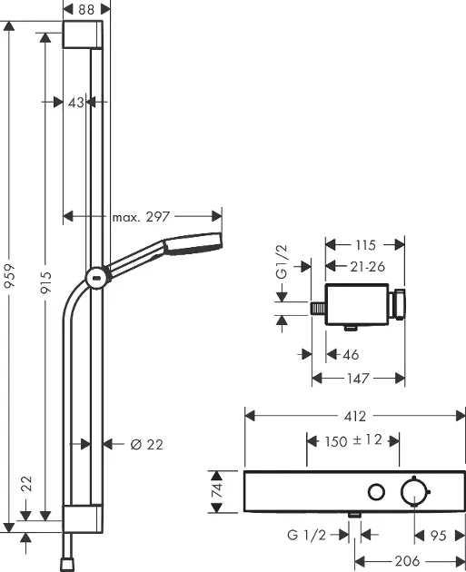 Hansgrohe - Pulsify Select - Zuhanyszett - 24270000 – 2. kép