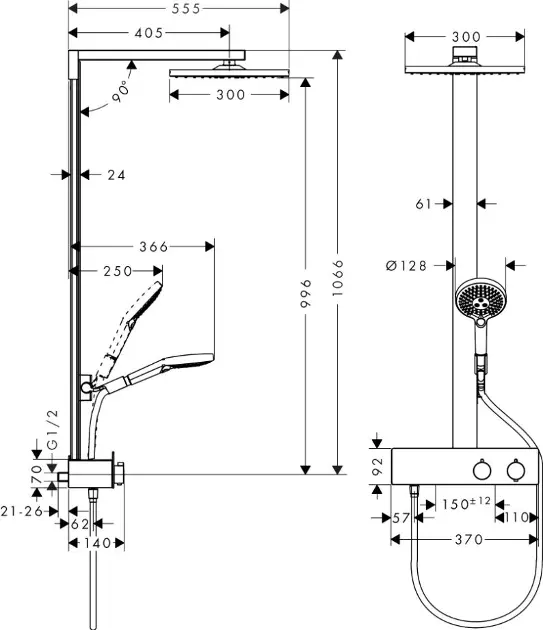 Hansgrohe - Raindance E - Zuhanyszett - 27361700 – 2. kép