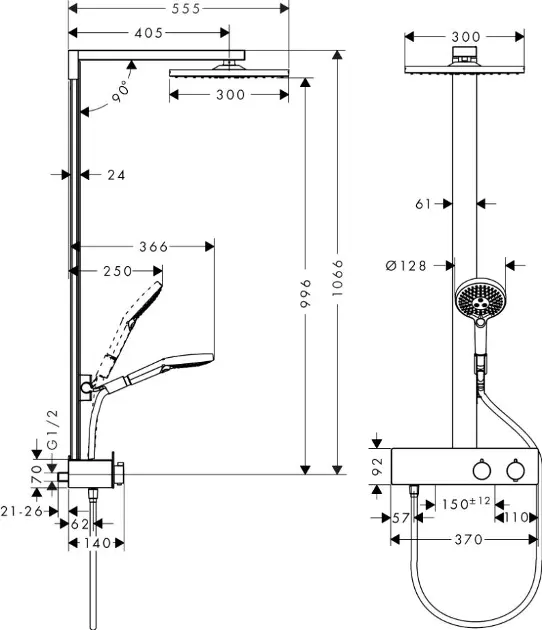 Hansgrohe - Raindance E - Zuhanyszett - 27362670 – 2. kép