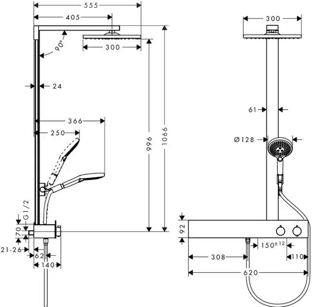 Hansgrohe - Raindance E - Zuhanyszett - 27364000 – 2. kép