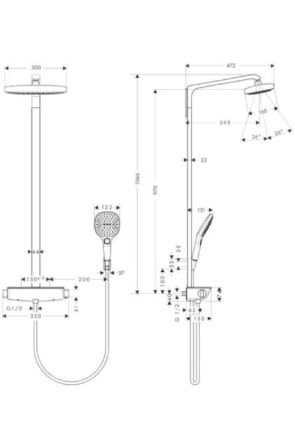Hansgrohe - Raindance Select E - Zuhanyszett - 27282000 – 2. kép