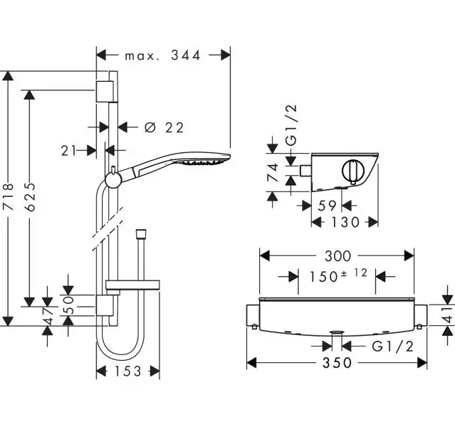 Hansgrohe - Raindance Select S - Zuhanyszett - 27036000 – 2. kép
