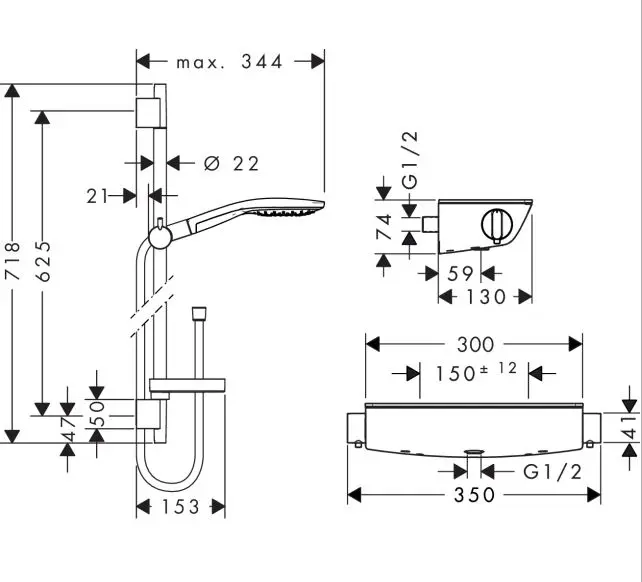 Hansgrohe - Raindance Select S - Zuhanyszett - 27036400 – 2. kép