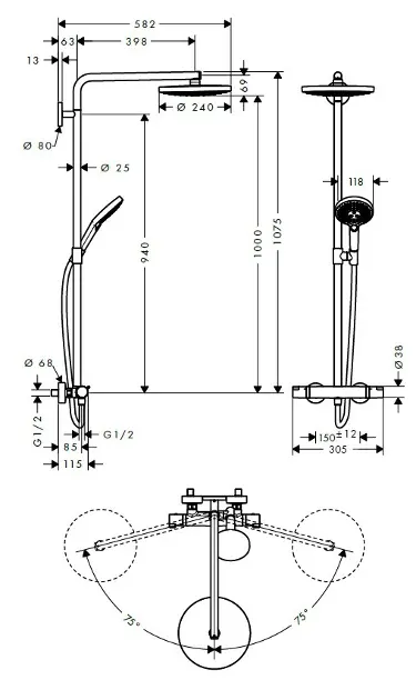 Hansgrohe - Raindance Select S - Zuhanyszett - 27129000 – 2. kép