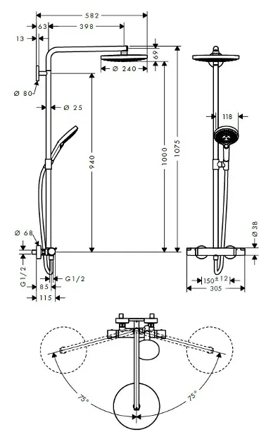 Hansgrohe - Raindance Select S - Zuhanyszett - 27129400 – 2. kép