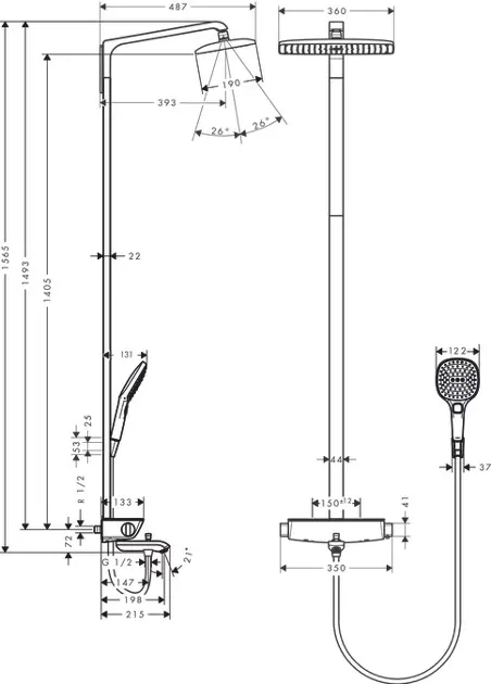 Hansgrohe - Raindance Select - Zuhanyszett - 27113000 – 2. kép