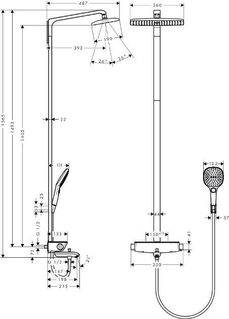 Hansgrohe - Raindance Select - Zuhanyszett - 27113400 – 2. kép