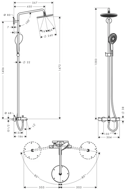 Hansgrohe - Raindance Select - Zuhanyszett - 27117000 – 2. kép