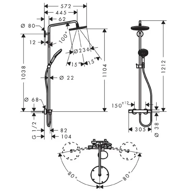 Hansgrohe - Raindance - Zuhanyszett - 27115000 – 2. kép