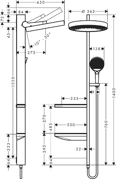 Hansgrohe - Rainfinity - Zuhanyszett - 26842700 – 2. kép